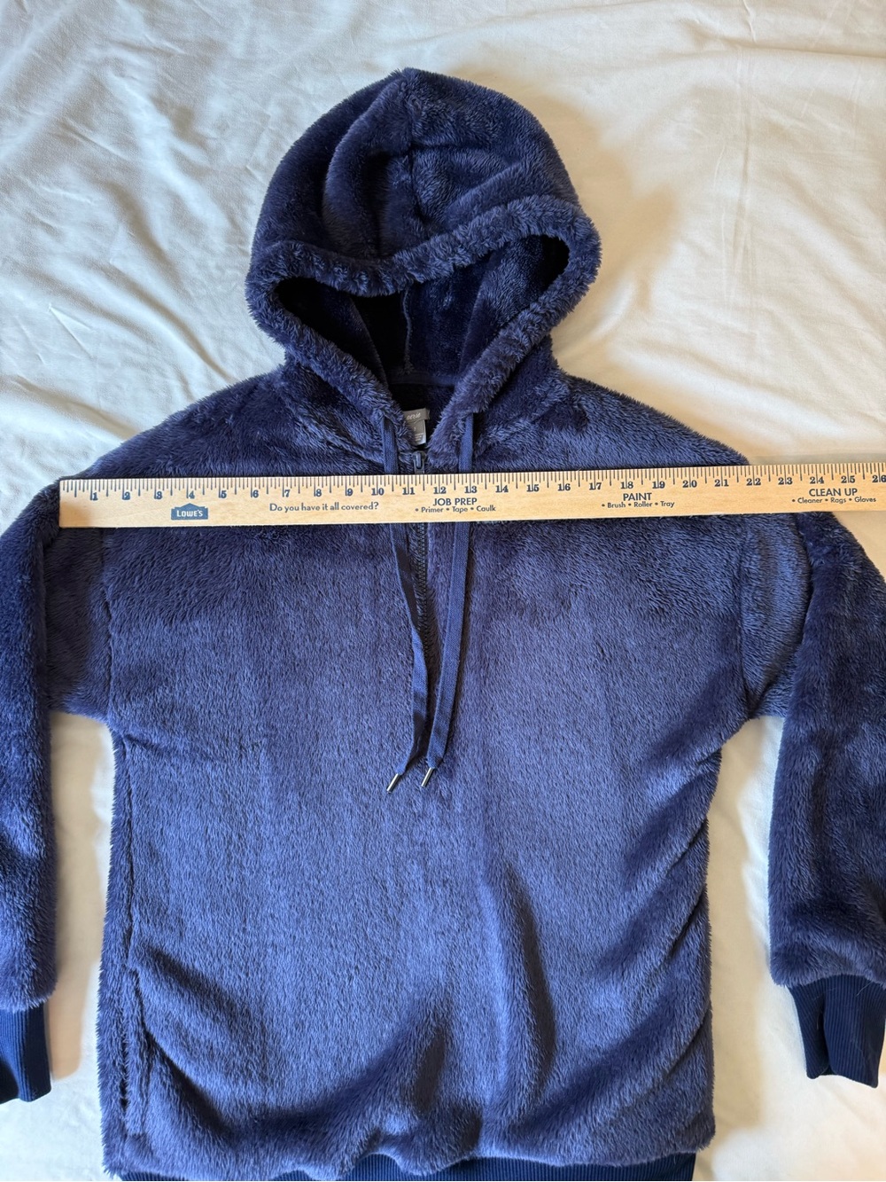 AERIE Super Soft Faux Fur 1/4 Zip Hoodie Deep Purple Sweatshirt Women’s Small - Picture 7 of 14